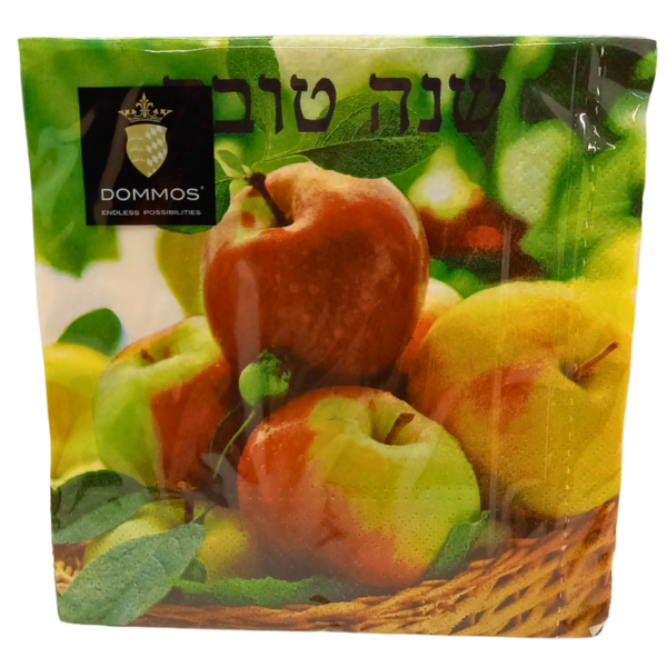 Servietten mit Apfeldesign und Beschriftung "Schana tova" 20st